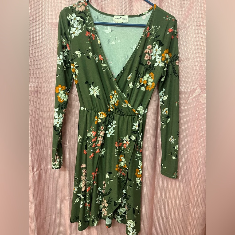 Green Floral Flowy Dress